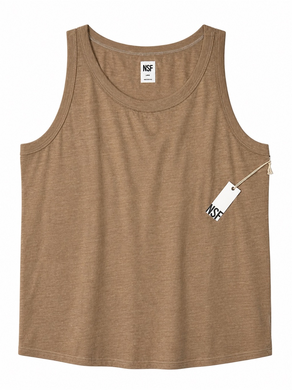 NSF Clothing Brown Sleeveless Tank Top NWT Relaxed Knit Women's Large